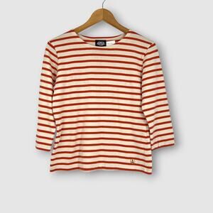Armor Lux Breton Stripe 3/4 Sleeve Cotton Top Made in France Small